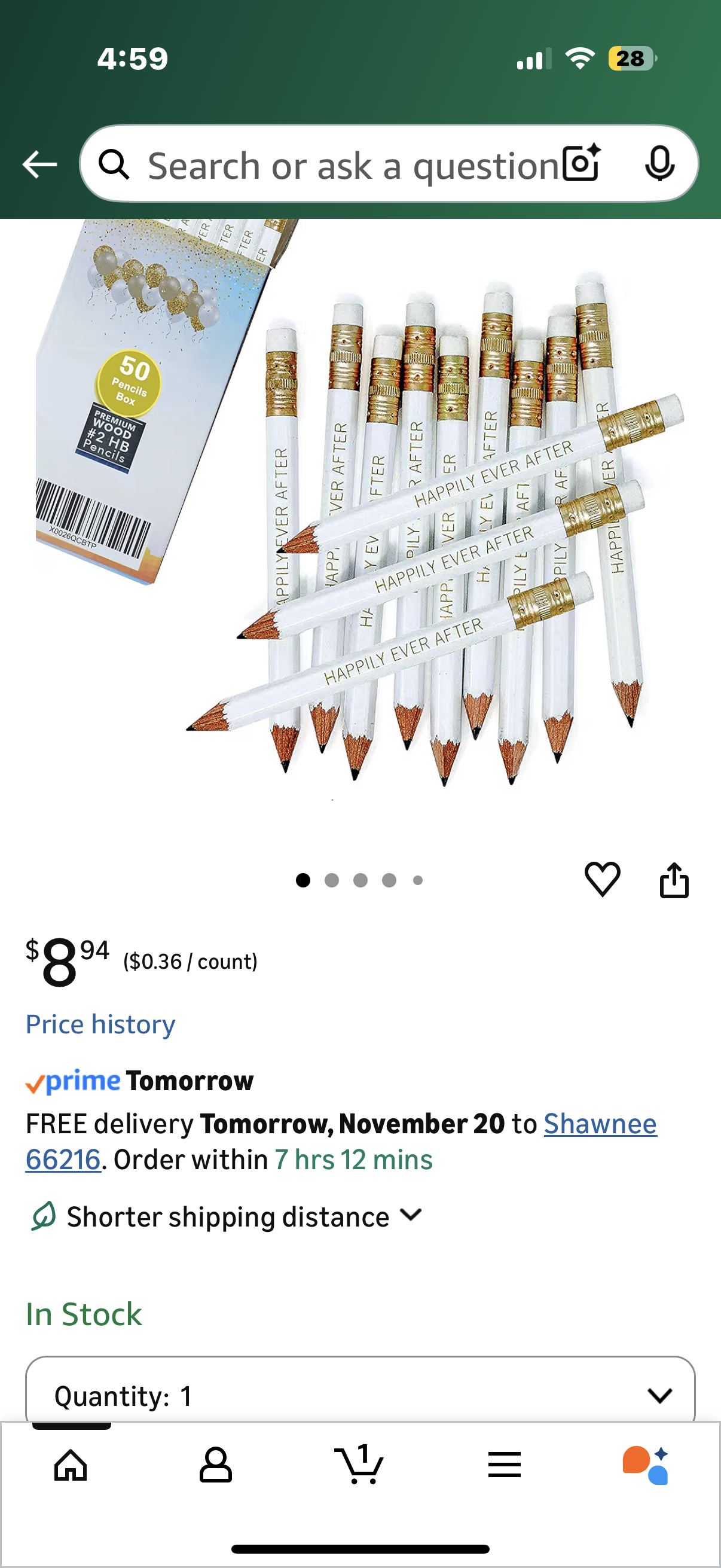 HAPPILY EVER AFTER Pencils Pre-sharpened for all Occasions 50