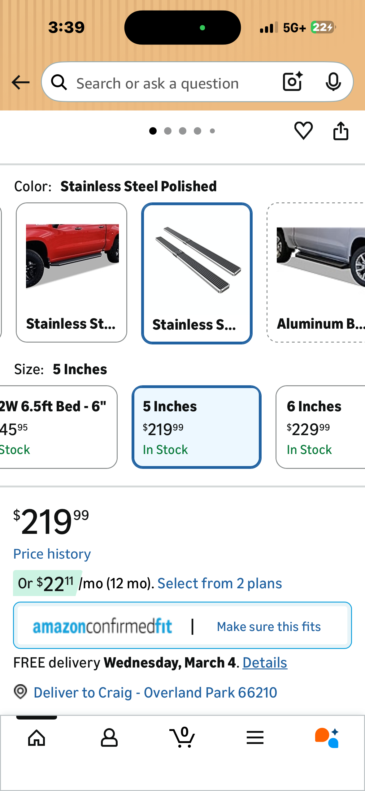 iBoard by APS 5in 304 Stainless Steel Bars Compatible with Chevy Silverado GMC Sierra 1500 2019-2026 Crew Cab & 2500 HD 3500 HD 2020-2026 (Silverado 1500 LTD Sierra 1500 LD 2022) (G1032)