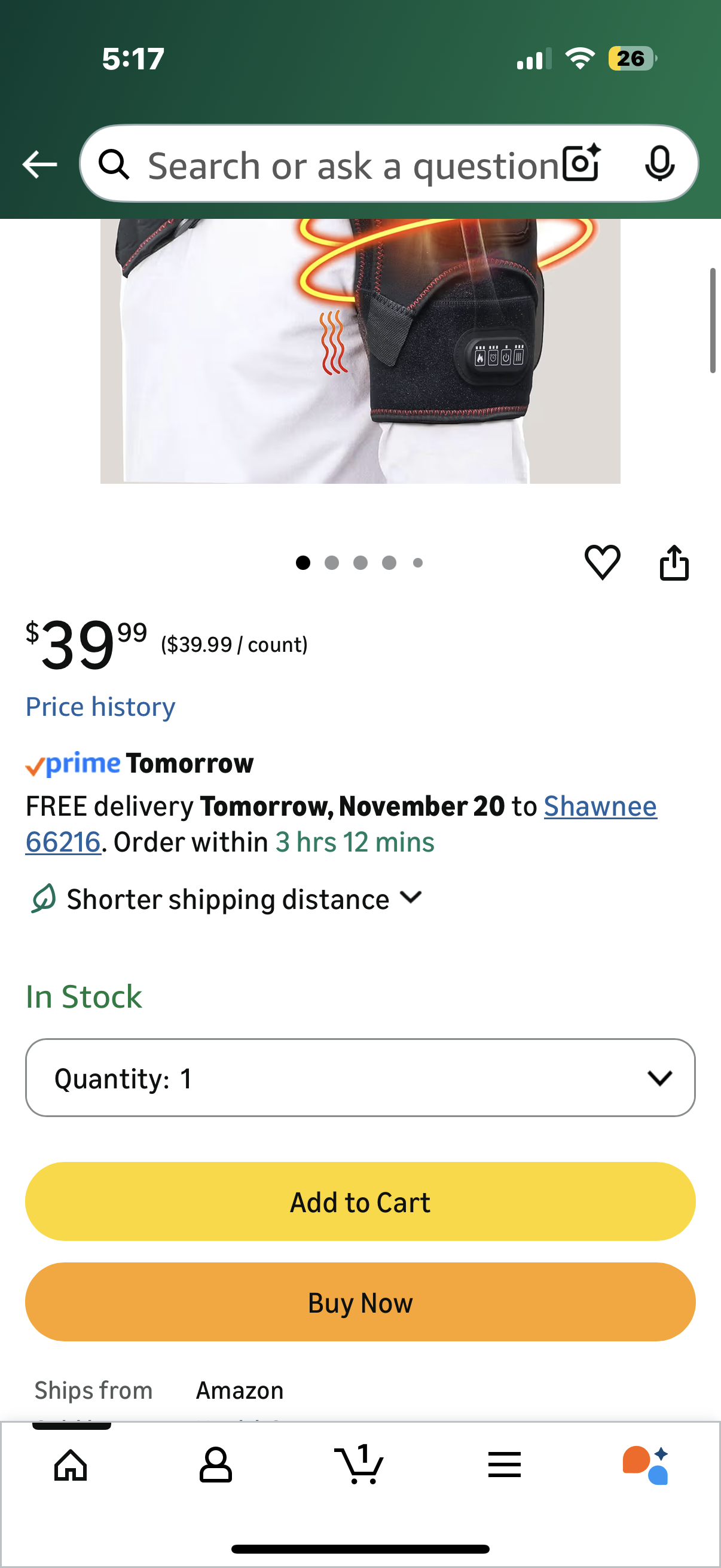 Healpark Heated Shoulder Wrap for Men Women, Upgrade Electric Heating Pad Massager with 3 Vibration and Heat Settings Timer, Braces Rotator Cuff, Joint Capsule, Muscles, Black