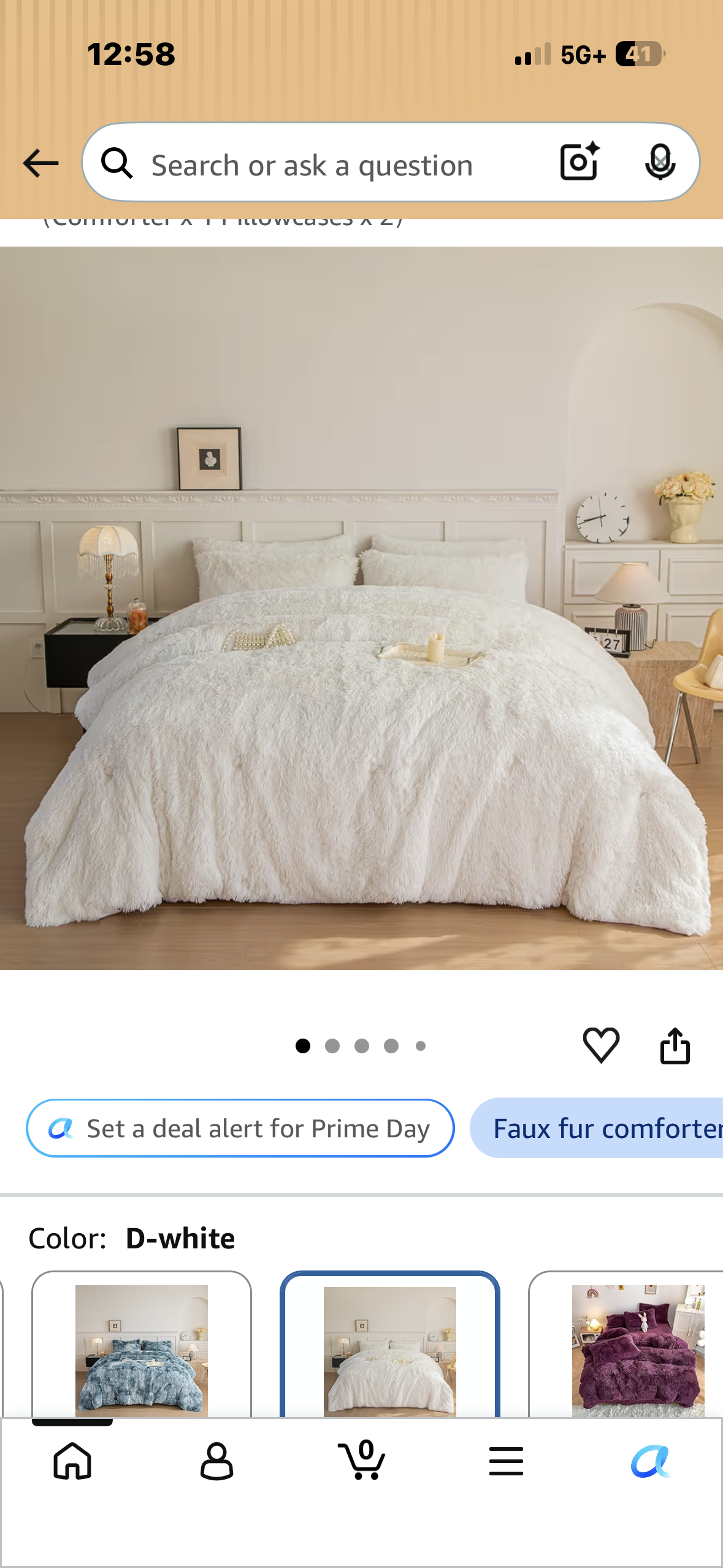 oentyo Faux Fur King Comforter Set -Ultra Soft Flannel Sherpa, 3-Piece Fluffy Fuzzy Fleece Bedding Set, 250 GSM Cozy Comforter with Box Quilting Design Quilt Set for All Seasons(Ivory White,King)