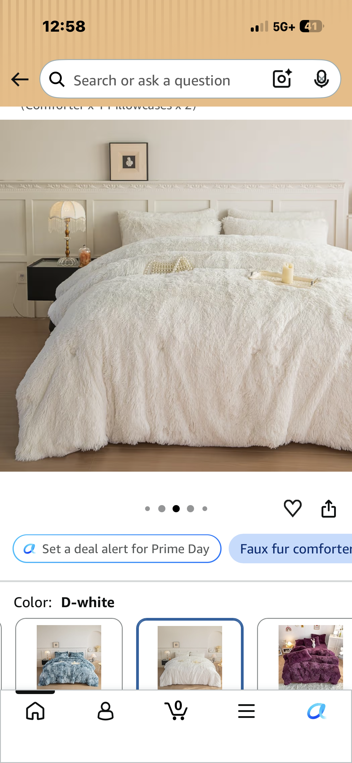 oentyo Faux Fur King Comforter Set -Ultra Soft Flannel Sherpa, 3-Piece Fluffy Fuzzy Fleece Bedding Set, 250 GSM Cozy Comforter with Box Quilting Design Quilt Set for All Seasons(Ivory White,King)