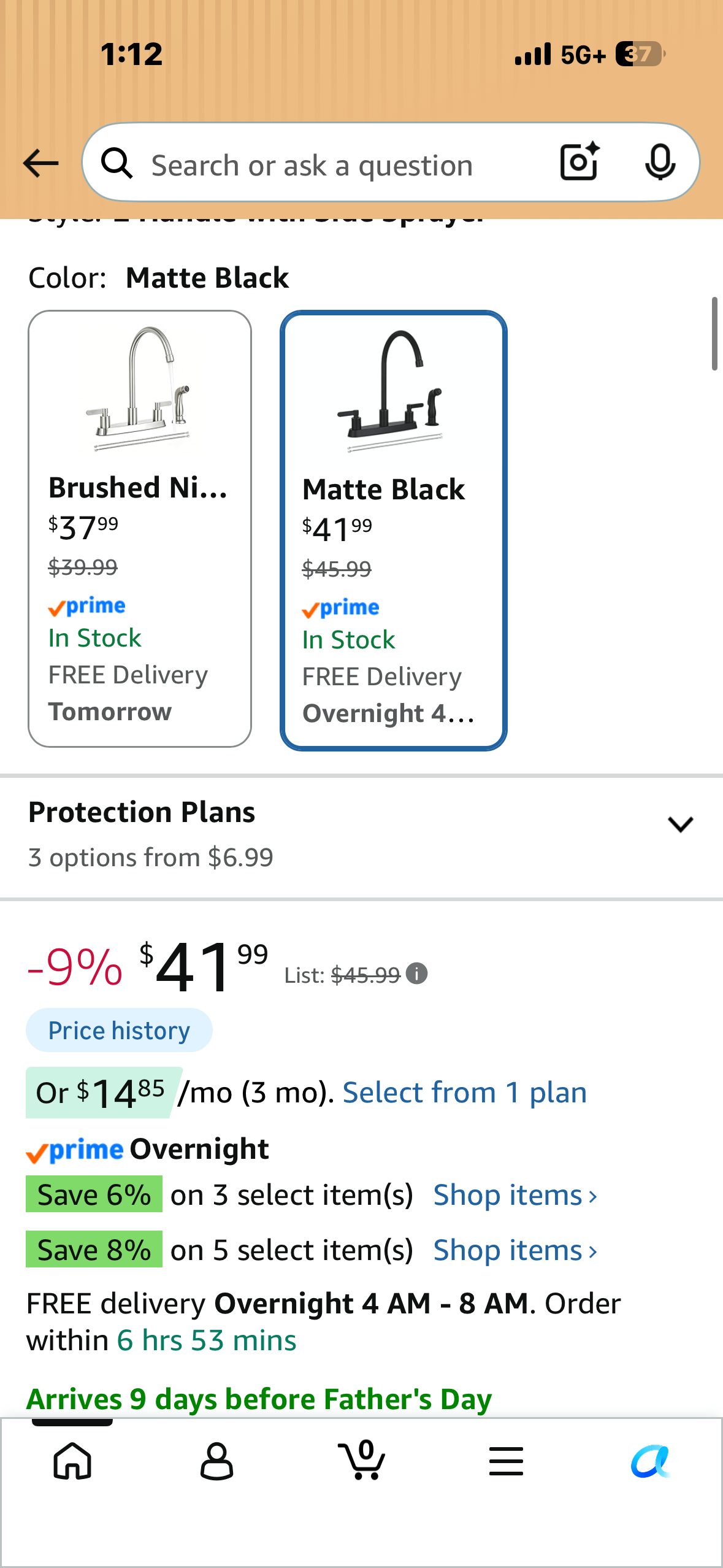 Black Kitchen Faucet with Side Sprayer, Matte Black 2 Handle Faucet for Kitchen Sink with Pull Out Sprayer, Stainless Steel 8 inch High Arc Faucets 3 or 4 Hole for Rv Camper Laundry