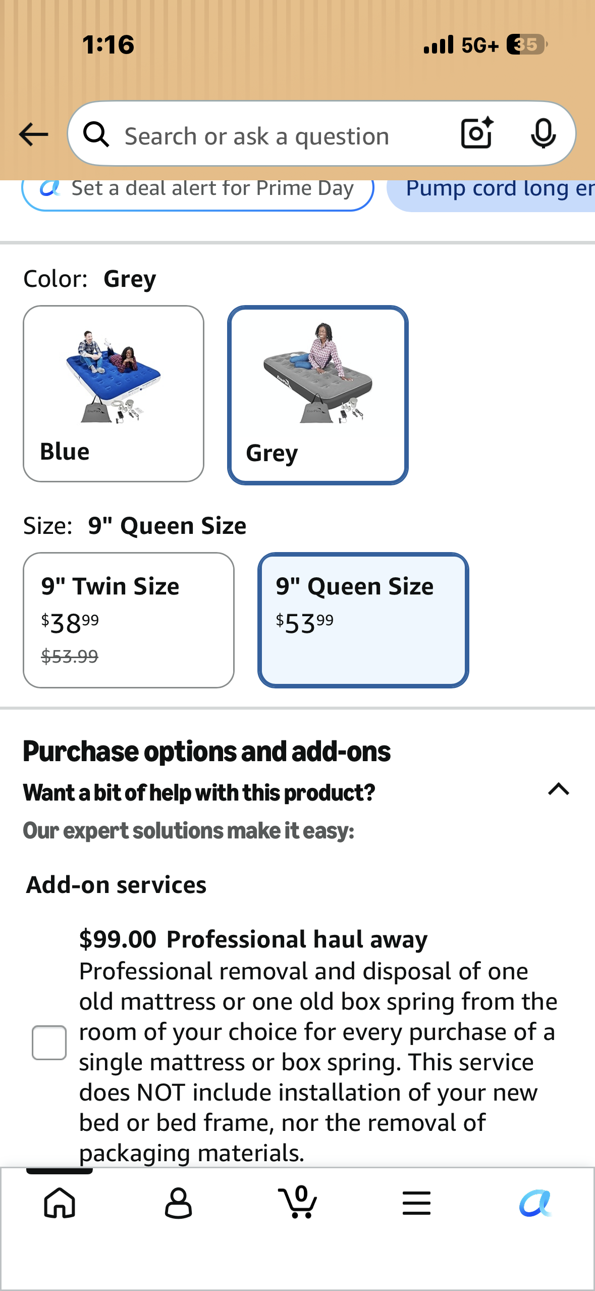 EnerPlex Camping Air Mattress with Built in Pump - Queen Blow Up Mattress for Travel & Guests - Portable Bed for Adults and Kids - Grey