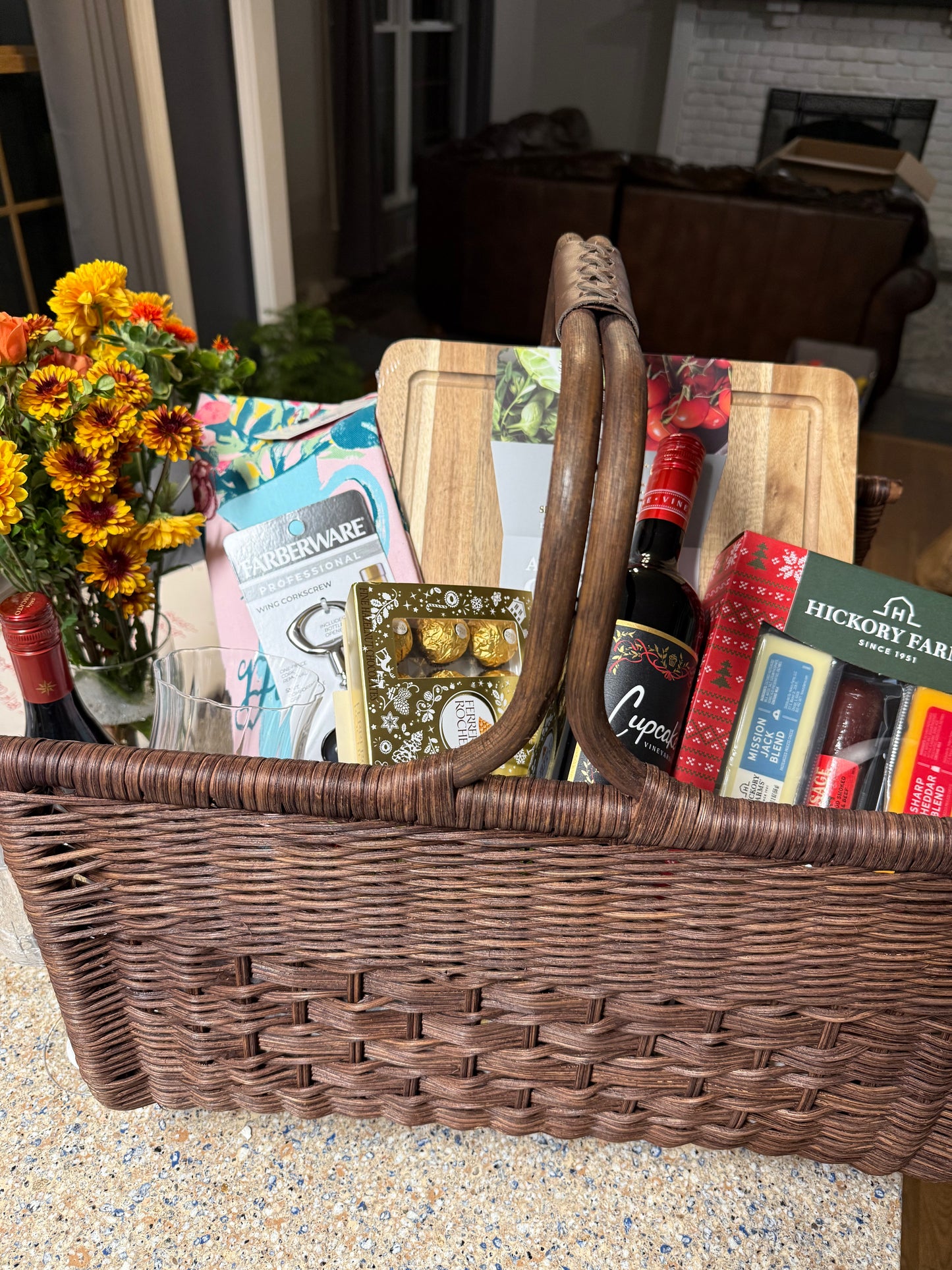 Threshold Studio McGee Rattan Firewood Carrier/Holder