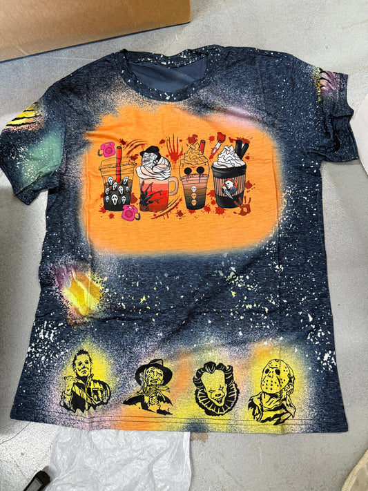 Horror Movie Shirts Women in The House We Halloween T Shirt Scary Shirt Short Sleeve (Size Small)