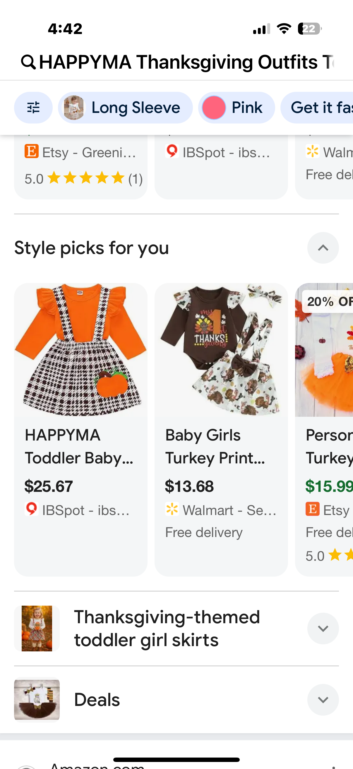HAPPYMA Thanksgiving Outfits Toddler Baby Girl Skirts Sets Ruffle Top Turkey (Size 4-5T)