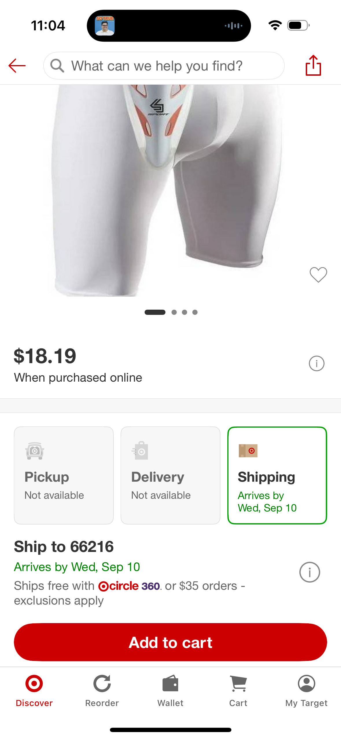 Shock Doctor Compression Shorts with Cup Adult - White L