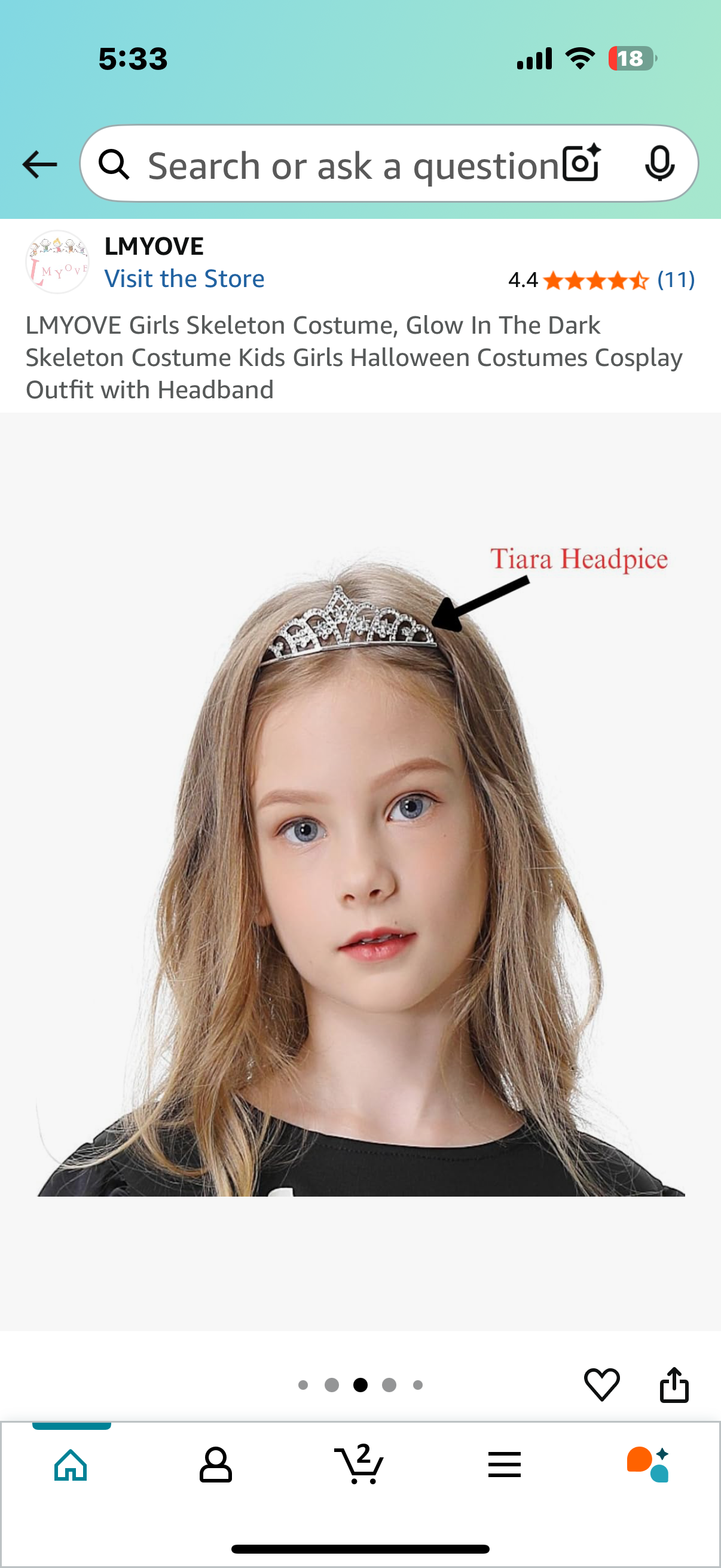 Girls Skeleton Costume, Glow In The Dark Skeleton Costume Kids Girls Halloween Costumes Cosplay Outfit with Headband (Size 8-10years and 5-6 years)