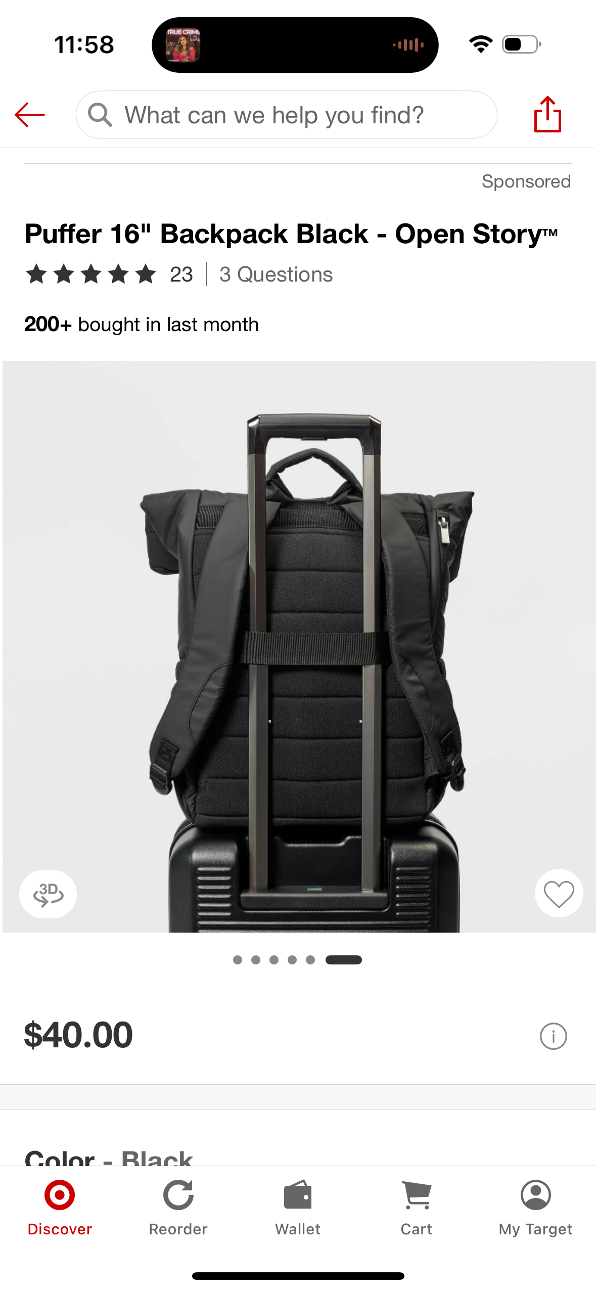 Puffer 16" Backpack Black - Open Story™