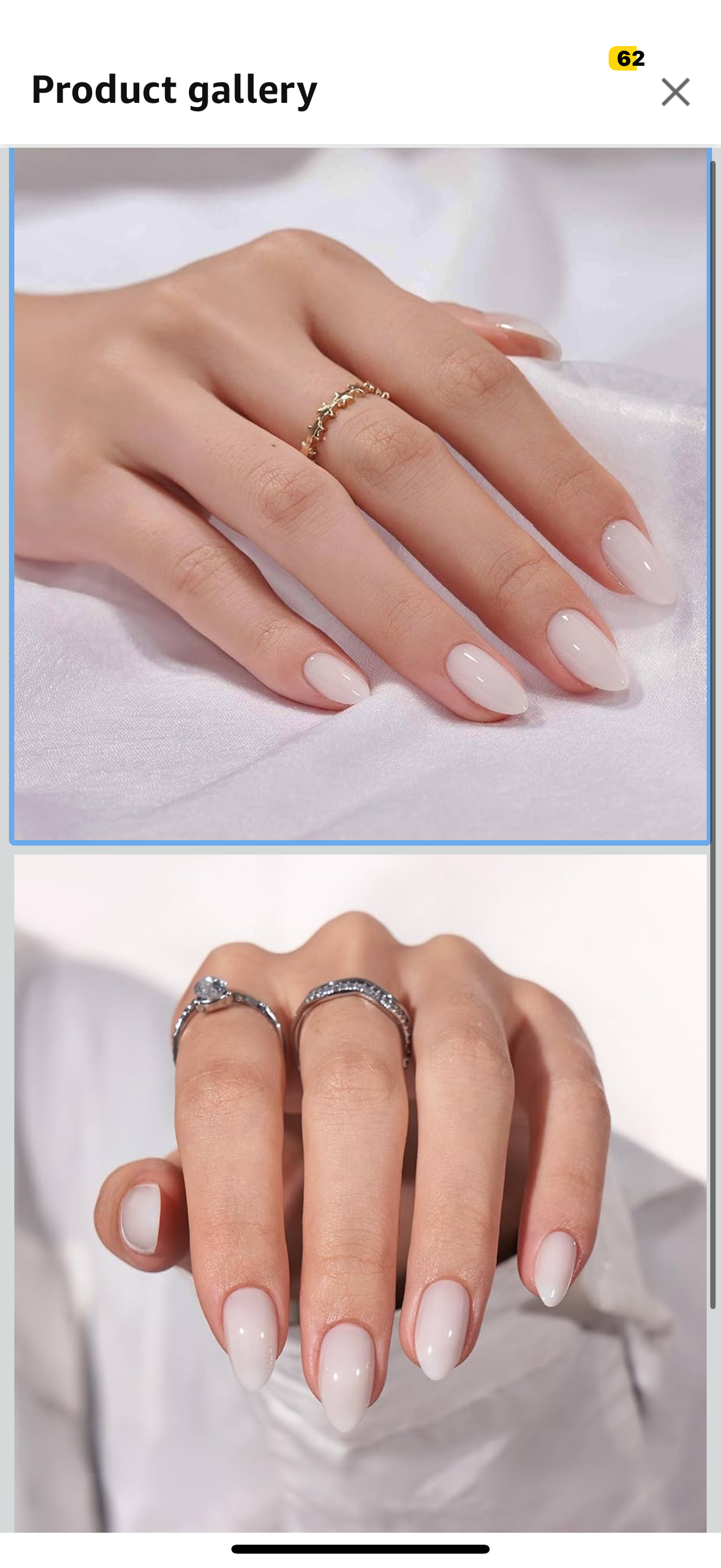 ‼️ 3 for $2 ‼️ White Press On Nails Short - Soft Gel Press on Nails Almond, White Glue on Nails with Nail Glue, Reusable Stick on Nails in 30 sizes