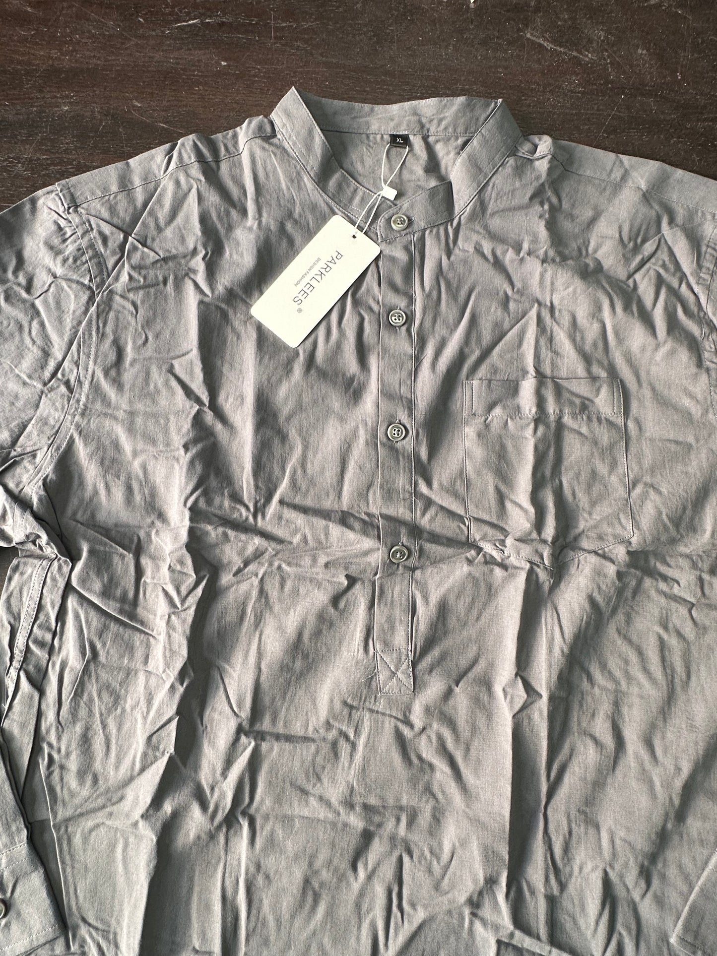 Men's Cotton Henley Shirt, Lightweight Long Sleeve Casual Top (Size XL)