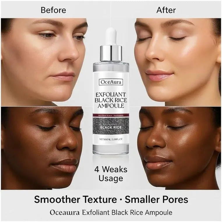 Black and White Rice Peeling Ampoule, 2025 New Soft Rice Exfoliating Face and Body Black and White Rice Exfoliant for All Skin Types 2PCS-(White Rice+Black Rice)