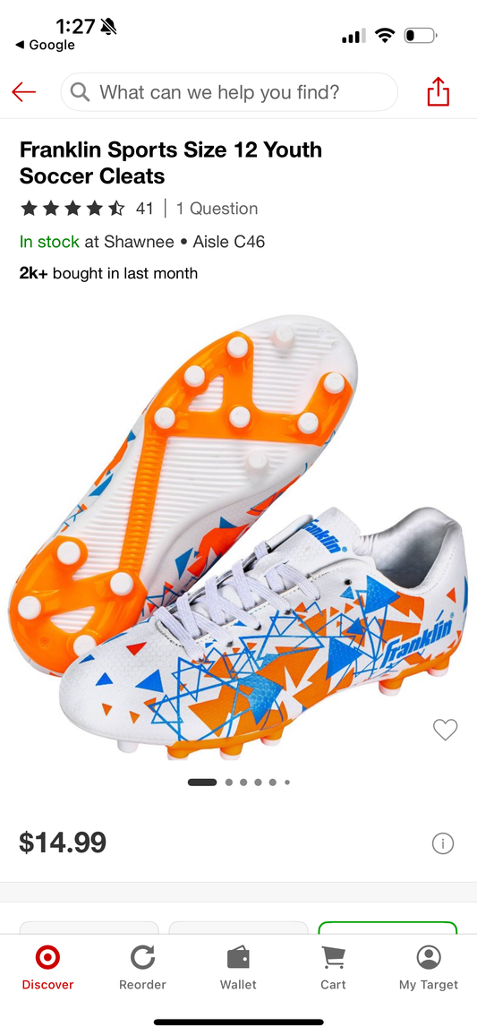 Franklin Sports Size 11 Youth Soccer Cleats
