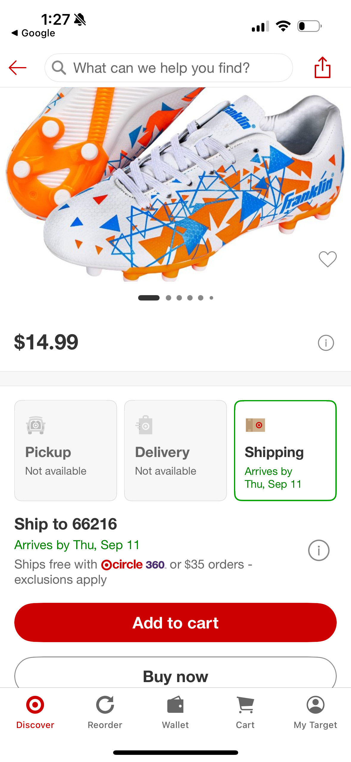 Franklin Sports Size 11 Youth Soccer Cleats