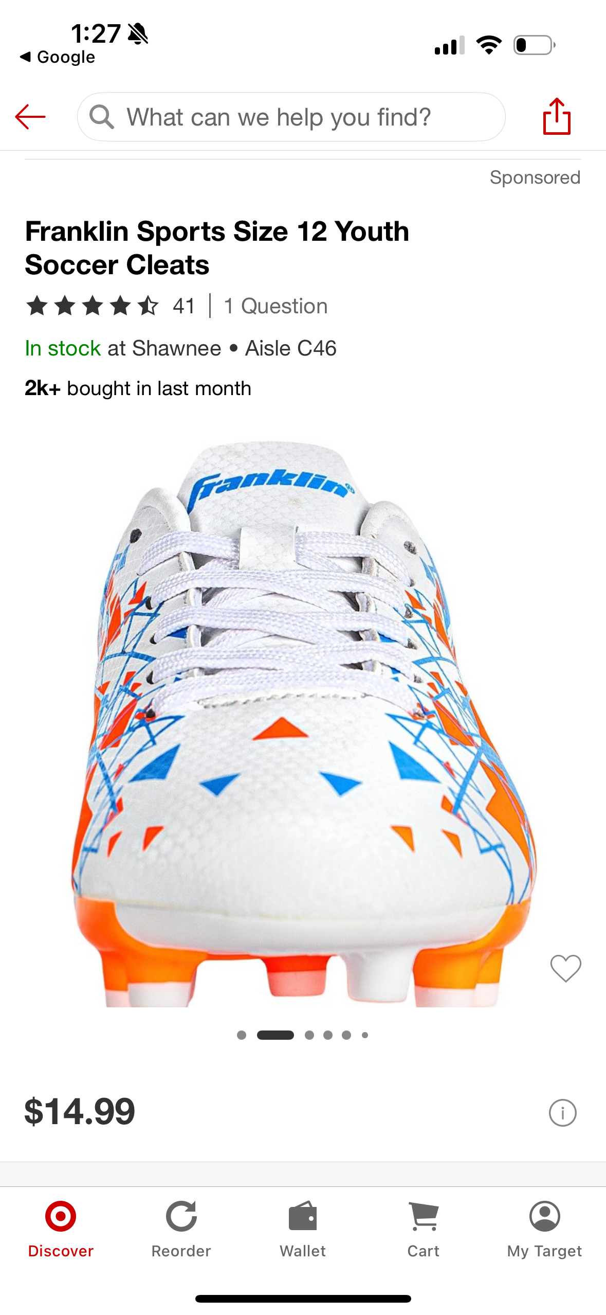 Franklin Sports Size 11 Youth Soccer Cleats