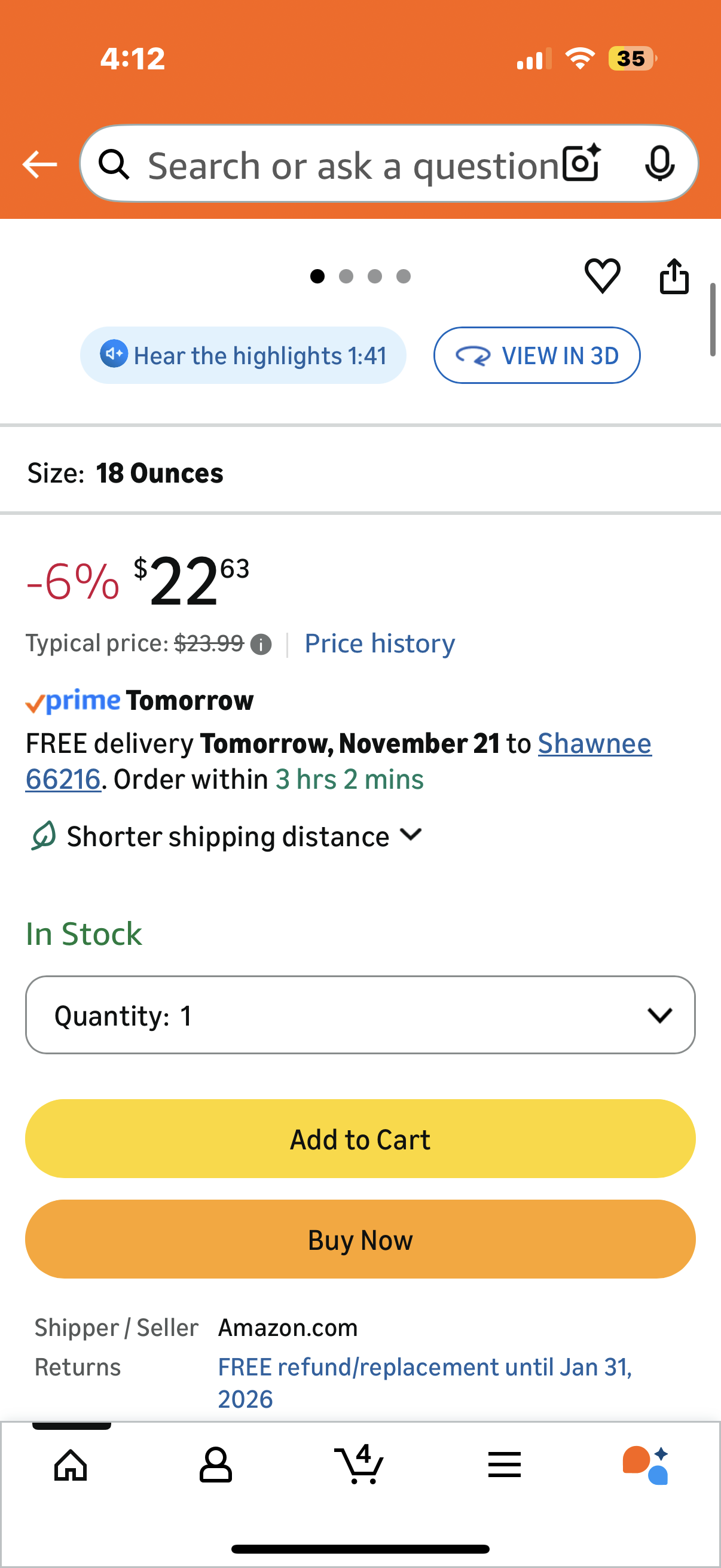 Thermos Hydration Bottle, 18 Ounce, Slate Blue