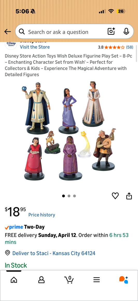 Disney Store Action Toys Wish Deluxe Figurine Play Set – 8-Pc – Enchanting Character Set from Wish' – Perfect for Collectors & Kids – Experience The Magical Adventure with Detailed Figures