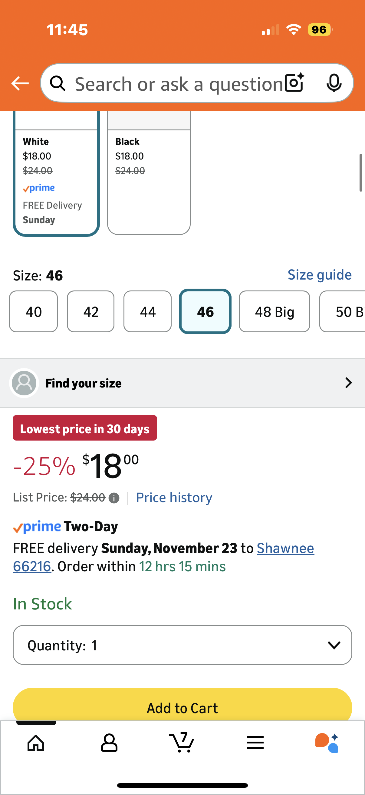 Jockey Men's Underwear Tall Man Classic Brief - 2 Pack (size 46)