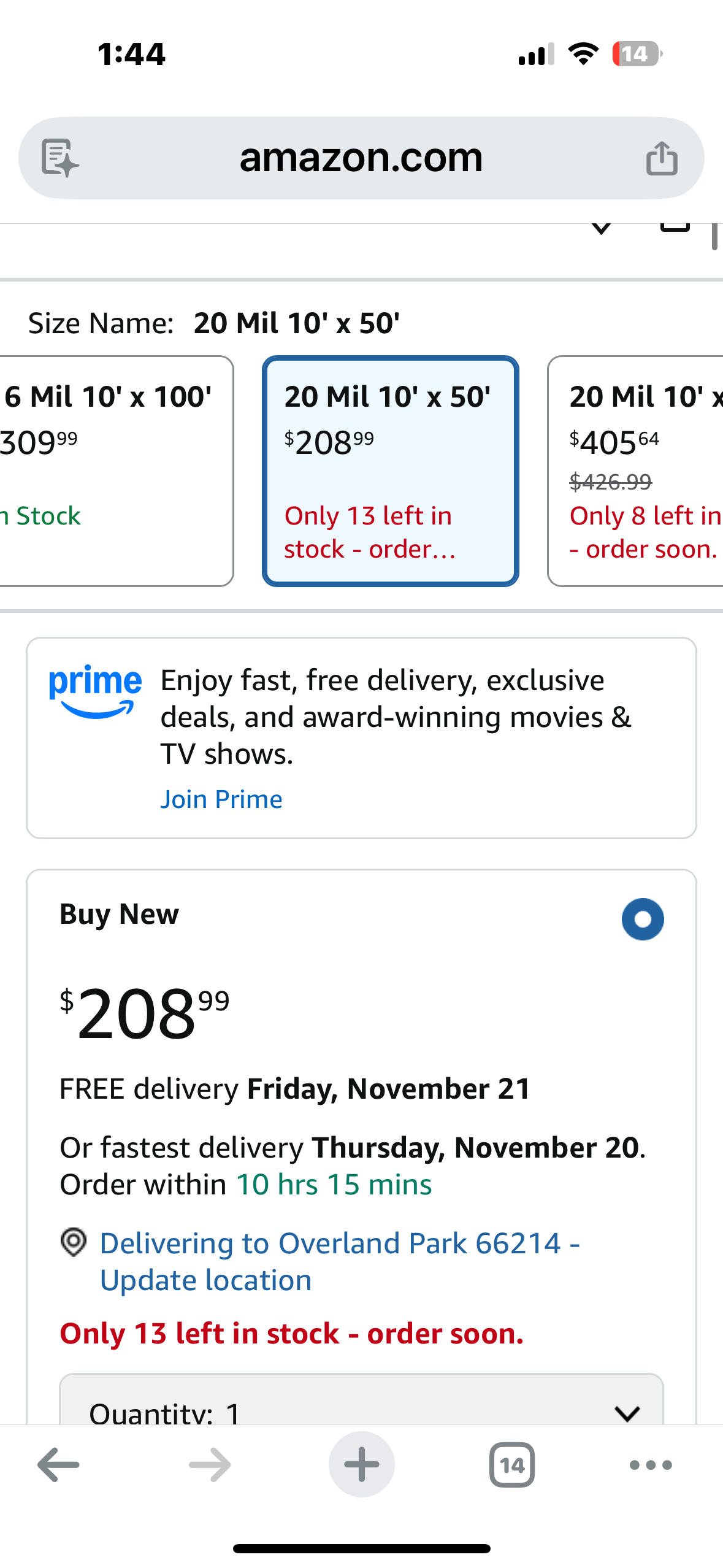 Crawl Space Vapor Barrier, 20 Mil Vapor Barrier, 10'x50', White Plastic Sheeting - Thick Plastic Sheeting, Heavy Duty Polyethylene Film, Drop Cloth Vapor Barrier Covering for Crawl Space, Basement (G917)