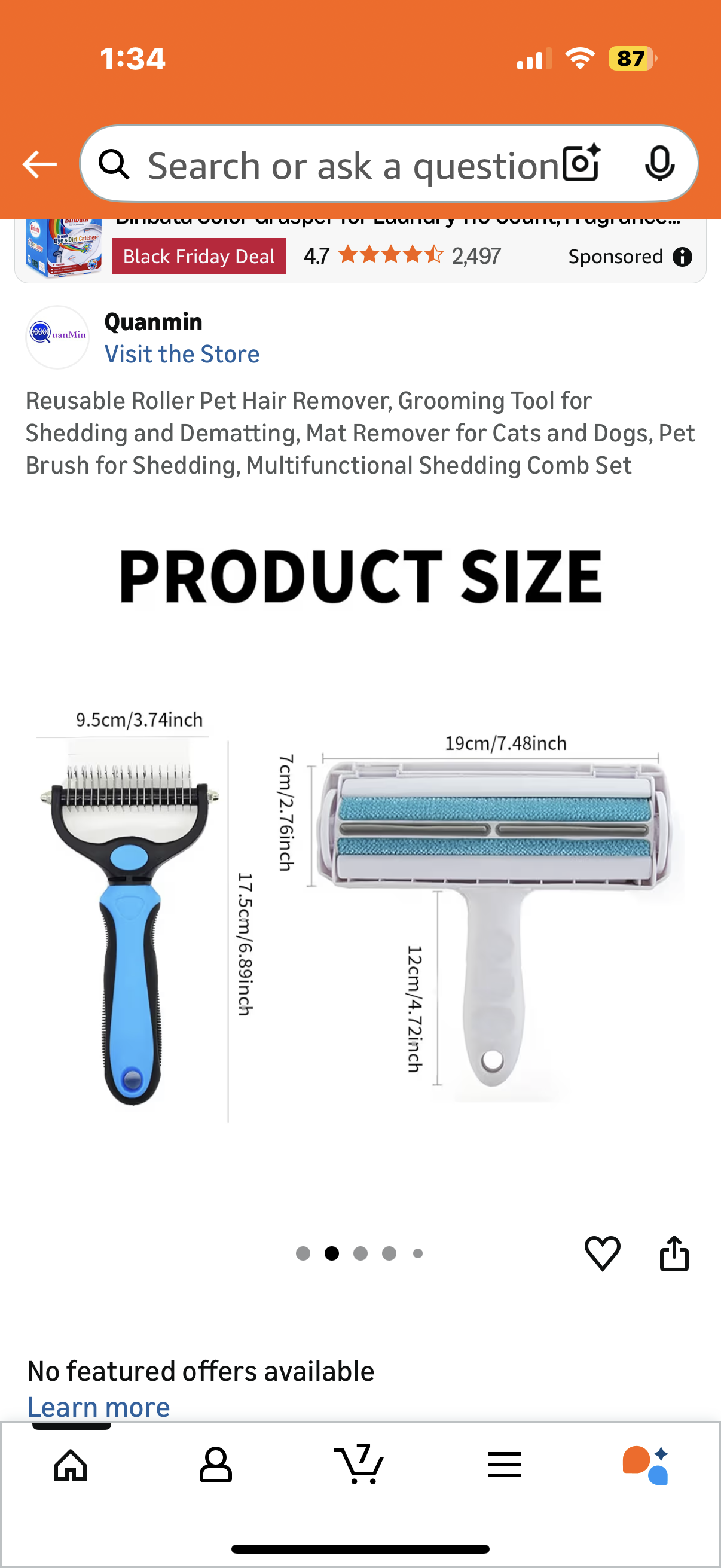 MAXCARE SOLUTIONS Pet Grooming Set: Hair Remover Roller – Dogs & Cats Pet Hair Remover. Grooming Rake Double-Sided Deshedding Dematting Tool. (BLUE)