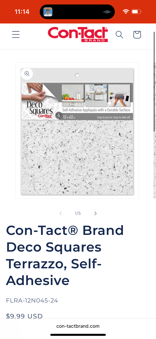 Con-Tact® Brand Deco Squares Terrazzo, Self-Adhesive