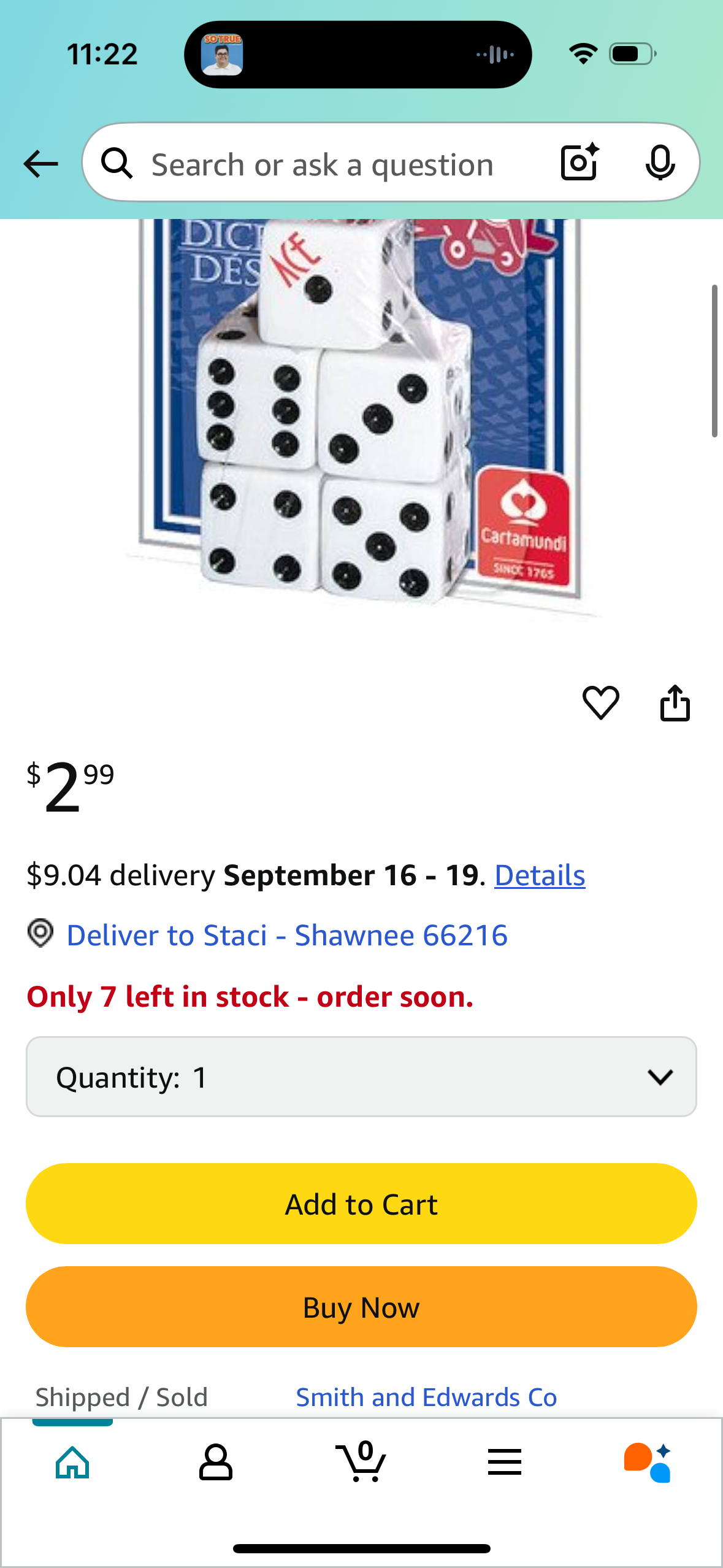 ‼️2 for $3‼️ Cartamundi Ace Spot Dice (Set of 5)