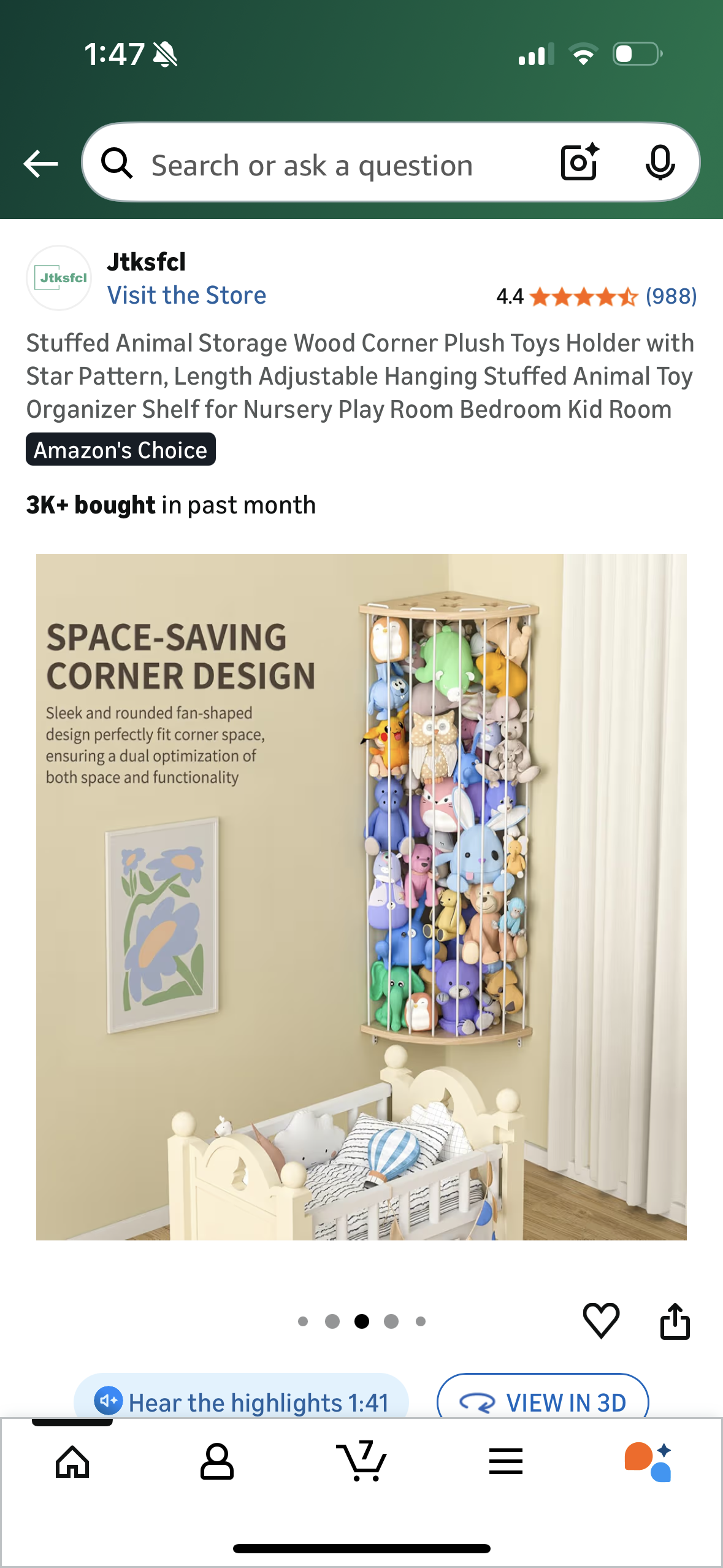 Stuffed Animal Storage Wood Corner Plush Toys Holder with Star Pattern, Length Adjustable Hanging Stuffed Animal Toy Organizer Shelf for Nursery Play Room Bedroom Kid Room