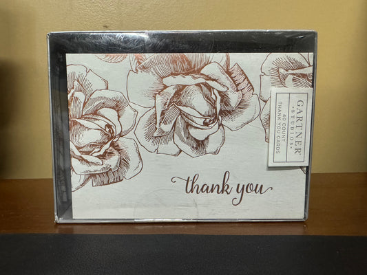 Thank You Cards 40 Count with Envelopes, Rose Gold Foiled