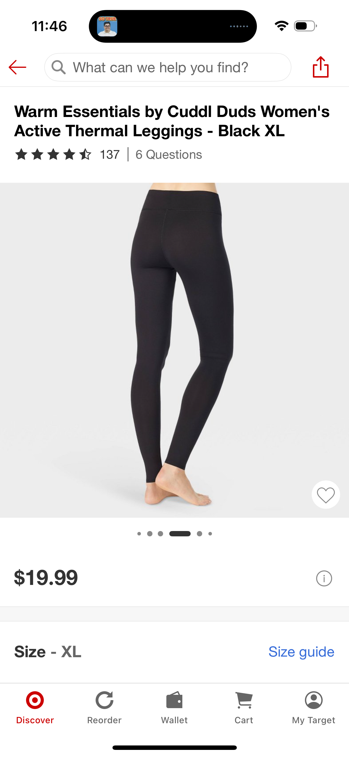 Warm Essentials by Cuddl Duds Women's Smooth Stretch Thermal Leggings (Size XX-Large)