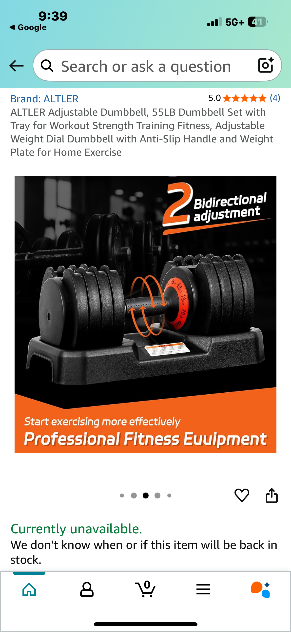 ALTLER Adjustable Dumbbell, 55LB Dumbbell Set with Tray for Strength Training Fitness (W496)