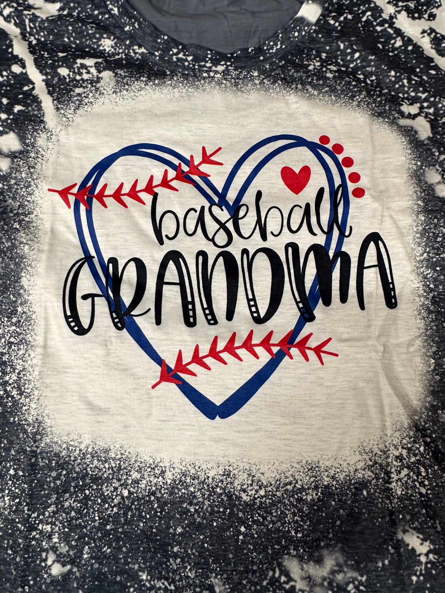 Bleached Baseball Grandma Tee, Distressed Sublimation (Size Women's Small)