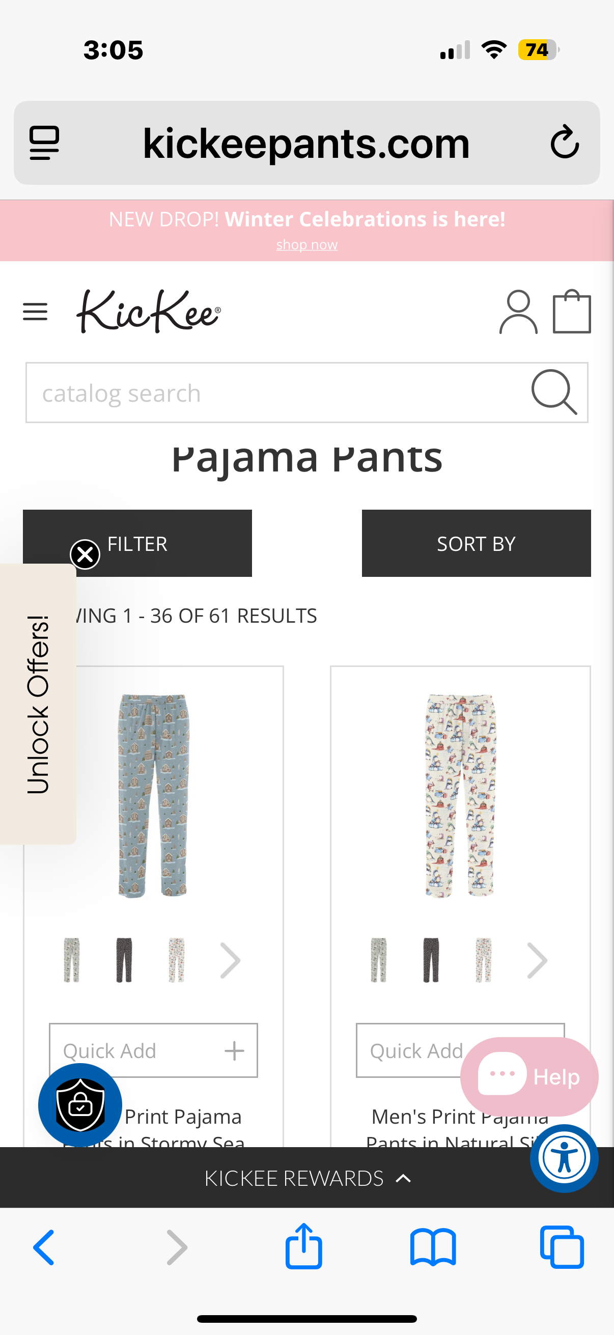 Kickee Men’s Print PJ Pants (Size 2XL)