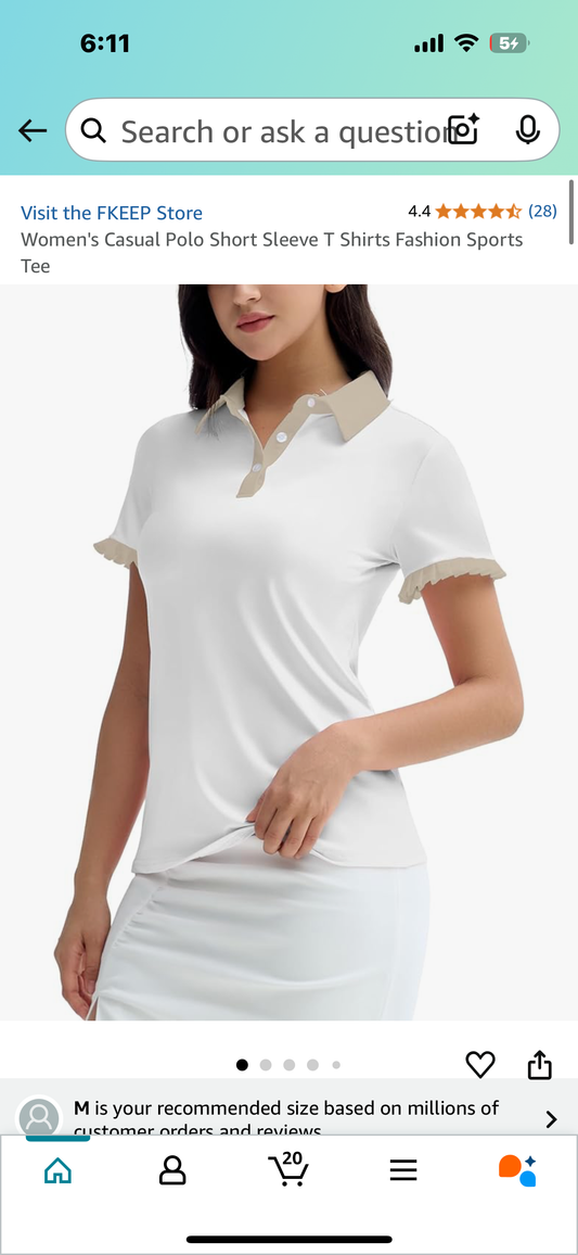 Women's Casual Polo Short Sleeve T Shirt (Size Small)