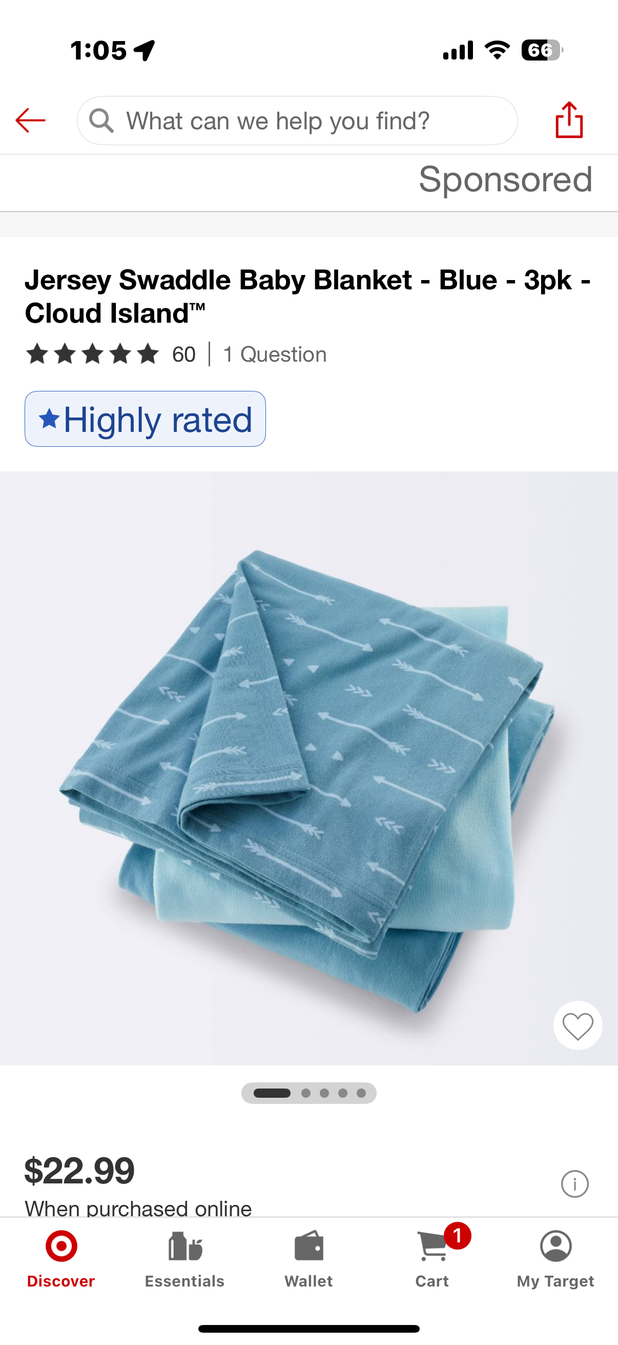Jersey Swaddle Baby Blanket - Blue - 3pk - Cloud Island™