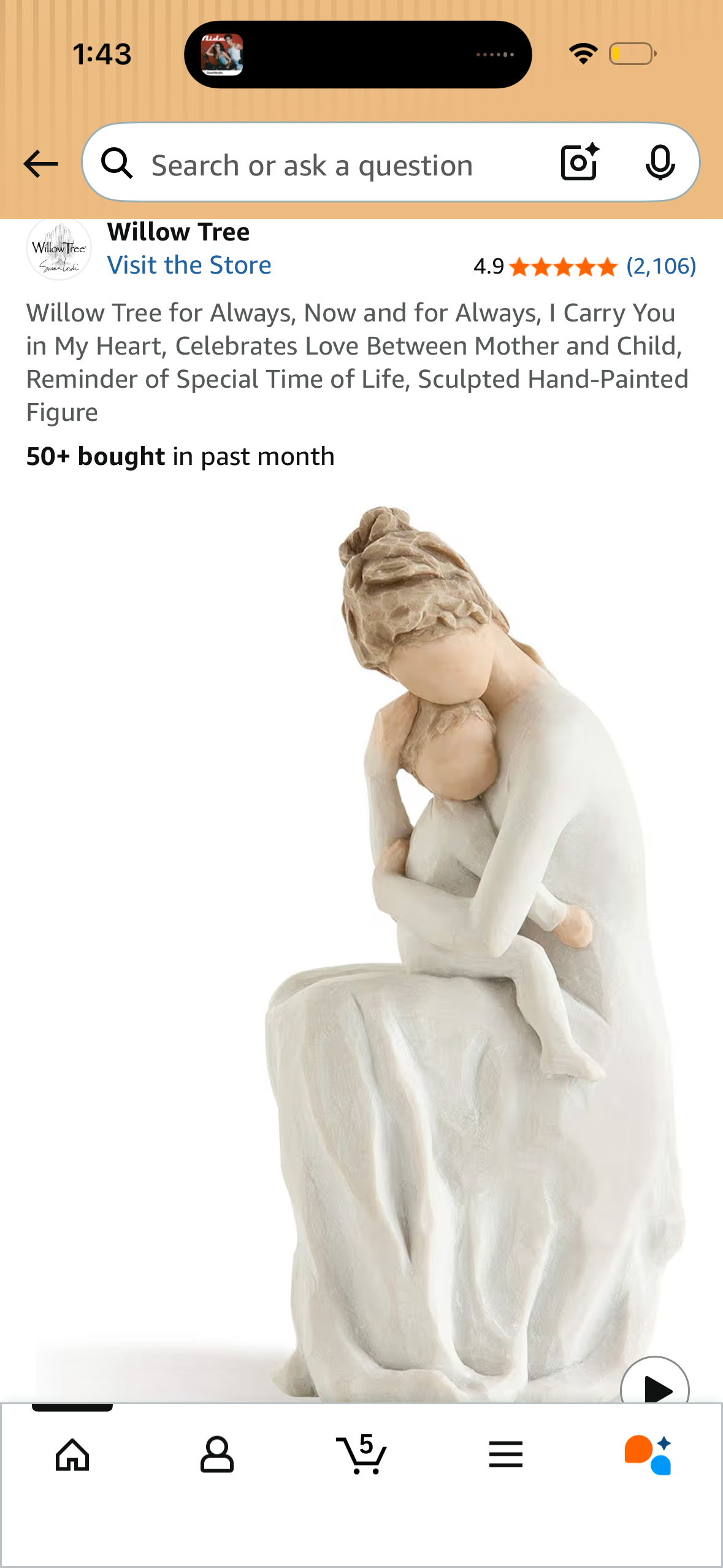 Willow Tree for Always, Now and for Always, I Carry You in My Heart, Celebrates Love Between Mother and Child, Reminder of Special Time of Life, Sculpted Hand-Painted Figure