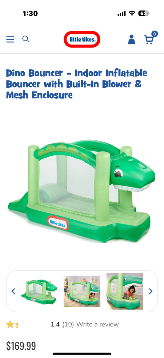 Dino Bouncer – Indoor Inflatable Bouncer with Built-In Blower & Mesh Enclosure