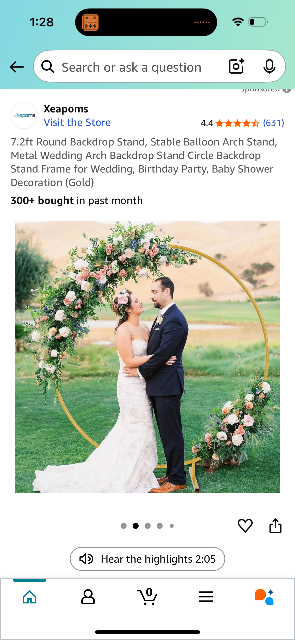 7.2ft Round Backdrop Stand, Stable Balloon Arch Stand, Metal Wedding Arch Backdrop Stand Circle Backdrop Stand Frame for Wedding, Birthday Party, Baby Shower Decoration (Gold