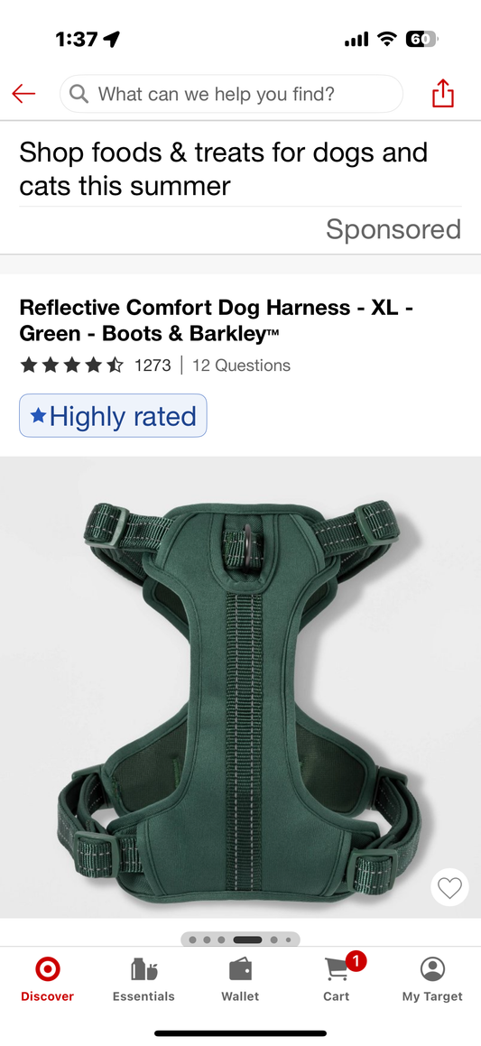 Reflective Comfort Dog Harness - XL - Green - Boots & Barkley™ Dogs over 90 lbs