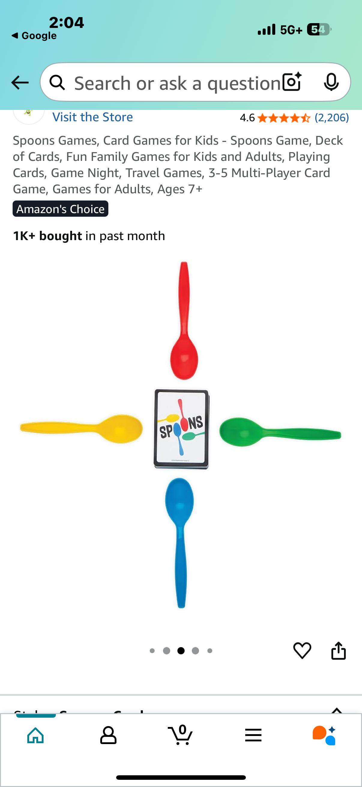 Spoons Games, Card Games for Kids - Spoons Game, Deck of Cards, Fun Family Games for Kids and Adults, Playing Cards, Game Night, Travel Games, 3-5 Multi-Player Card Game, Games for Adults, Ages 7+