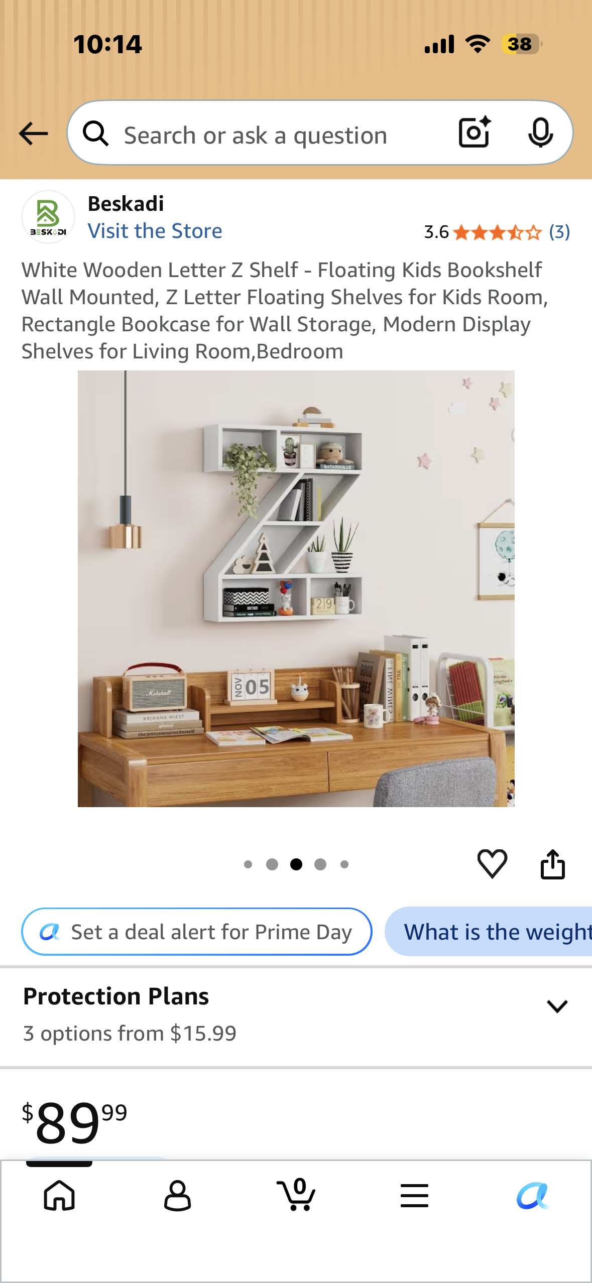 White Wooden Letter Z Shelf - Floating Kids Bookshelf Wall Mounted, Z Letter Floating Shelves for Kids Room, Rectangle Bookcase for Wall Storage, Modern Display Shelves for Living Room,Bedroom