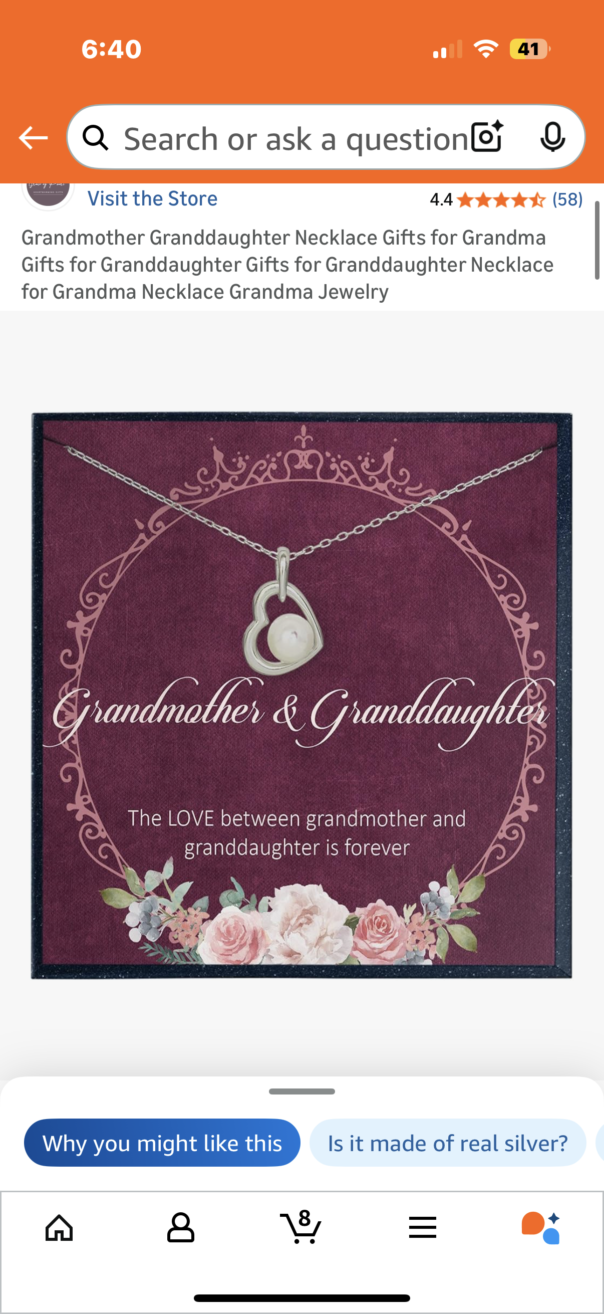 Grandmother Granddaughter Necklace Gifts for Grandma Gifts for Granddaughter Gifts for Granddaughter Necklace for Grandma Necklace Grandma Jewelry
