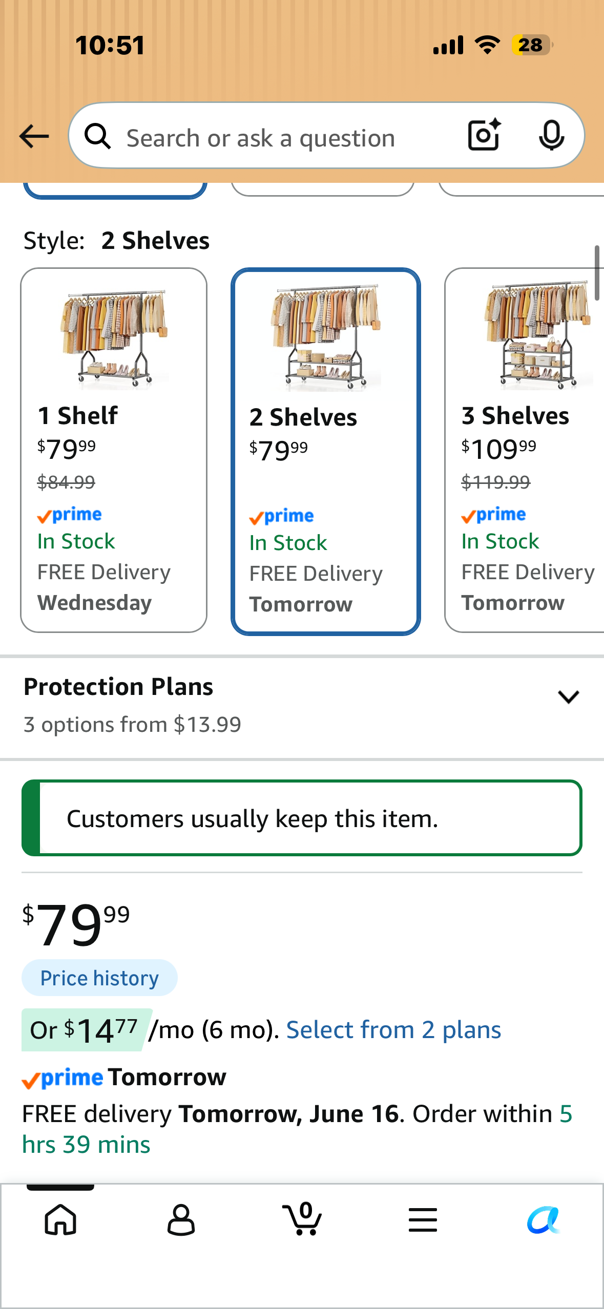 Heavy Duty Rolling Clothing Rack With Shelves, Height Adjustable Portable Wardrobe Organizer (Black)