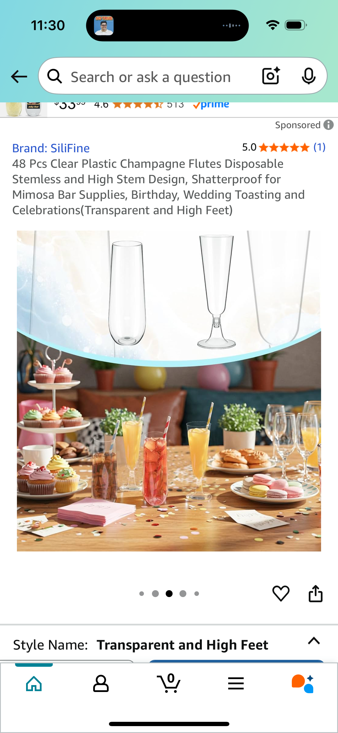 48 Pcs Clear Plastic Champagne Flutes Disposable Stemless and High Stem Design, Shatterproof for Mimosa Bar Supplies, Birthday, Wedding Toasting and Celebrations(Transparent and High Feet)