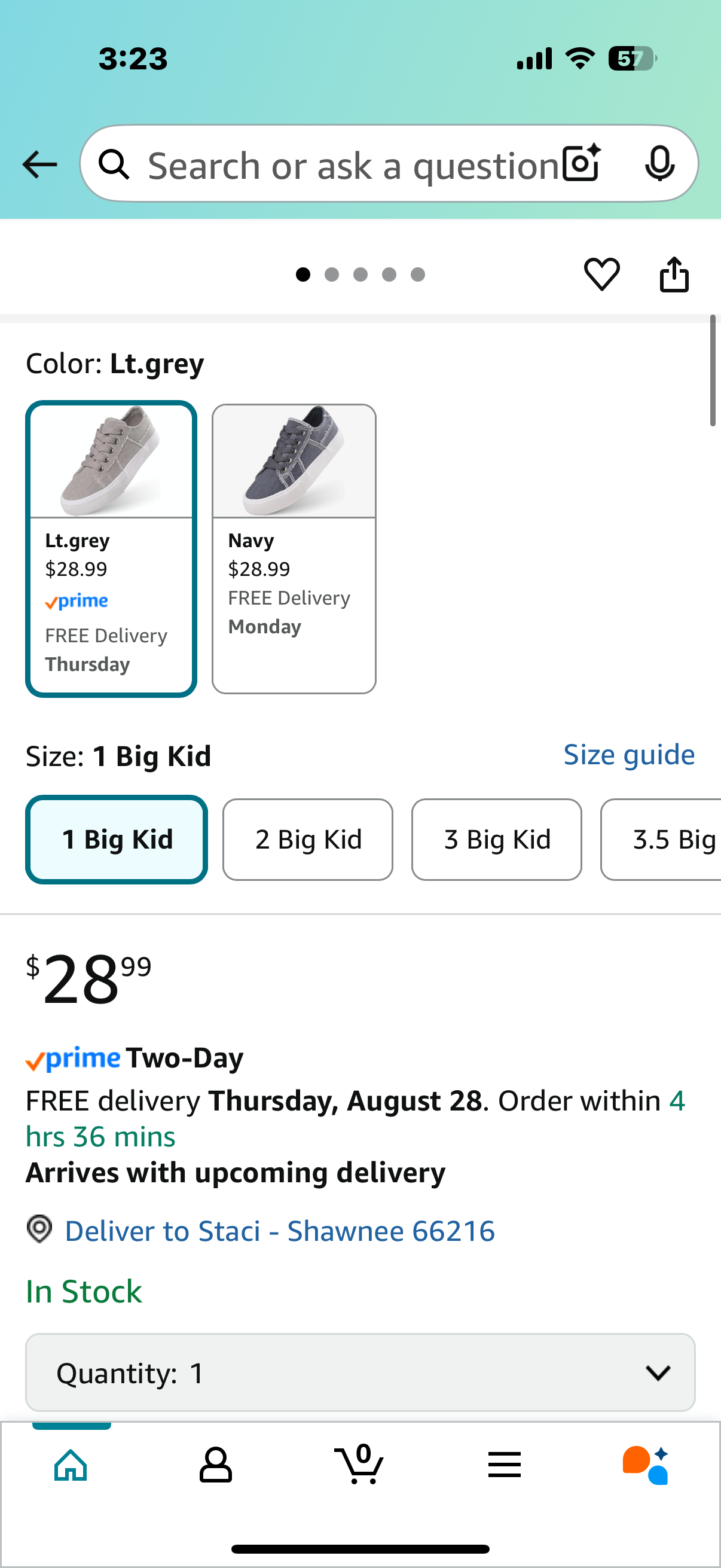JUDIS Kids Lace up Fashion Canvas Shoes Low Top Casual Walking Sneakers for Boys (Size 1)