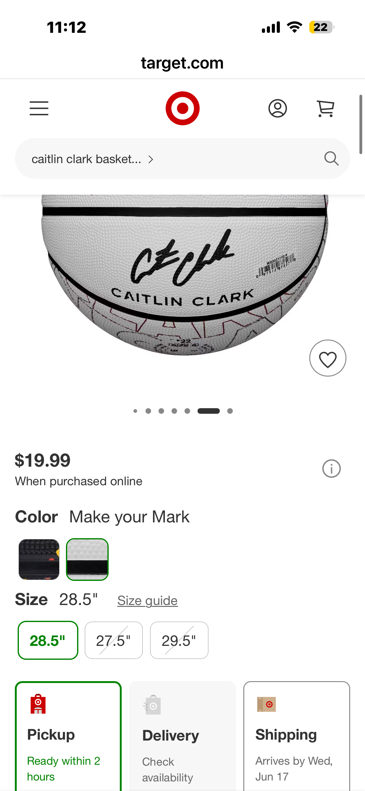 Wilson Caitlin Clark Journey 28.5' Basketball Series - Mark your Mark: Composite Shell