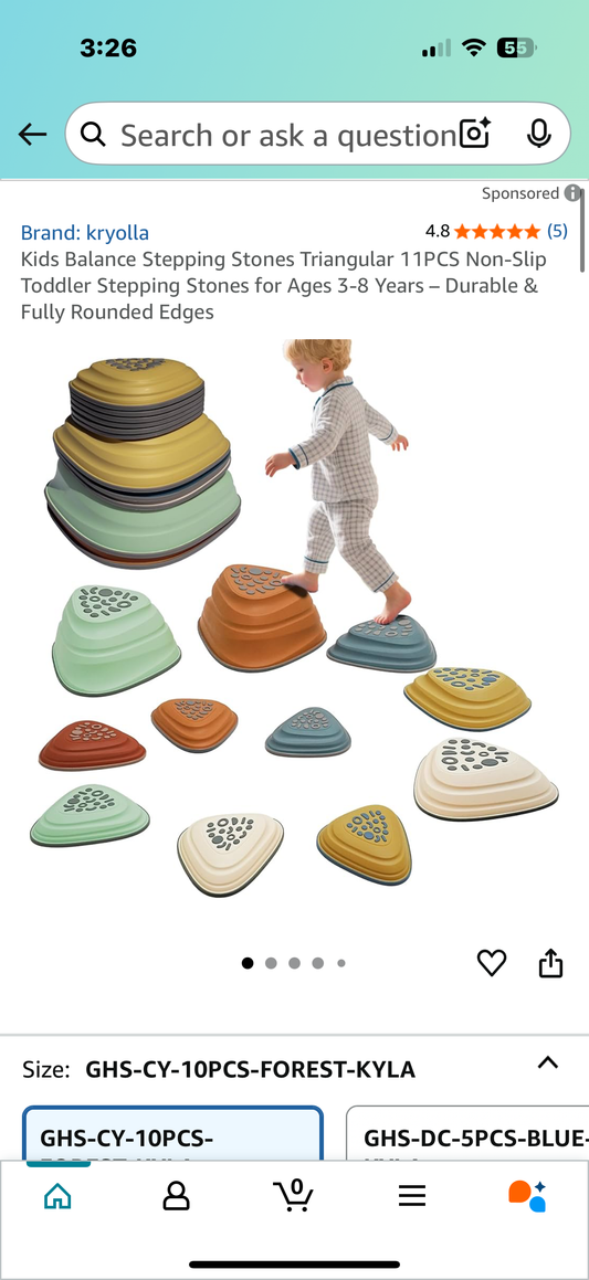 Kids Balance Stepping Stones Triangular 11PCS Non-Slip Toddler Stepping Stones for Ages 3-8 Years – Durable & Fully Rounded Edges