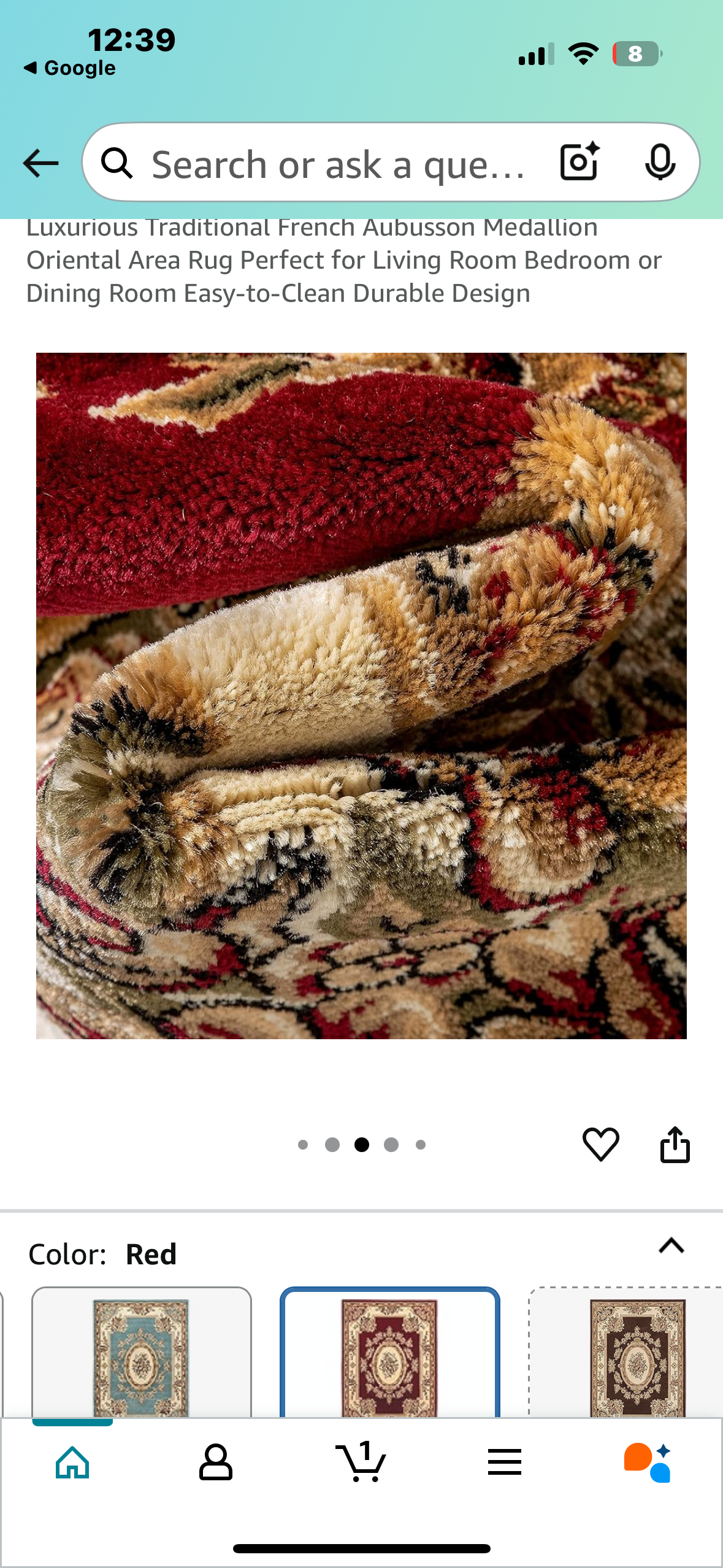 7 ft. 10 in. x 10 ft. 6 in. Timeless Le Petit Palais Traditional Area Rug - Red (L982)