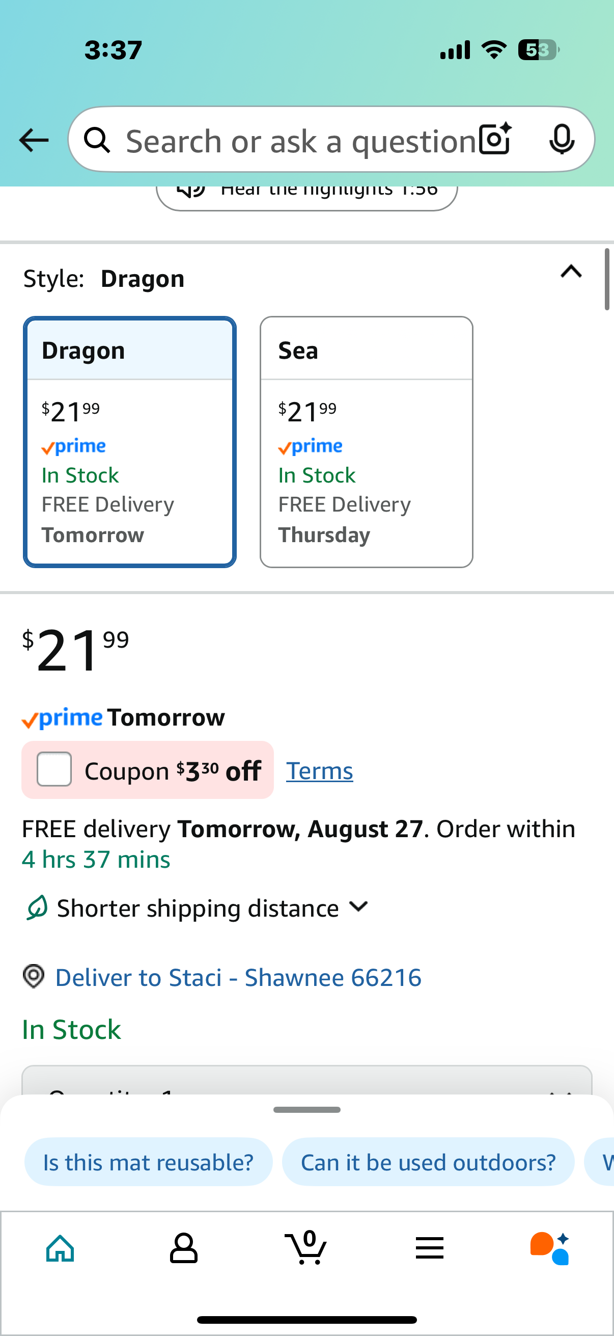 Water Doodle Mat for Kids 32x40 Inch, Reusable Coloring Mat Educational Toy for 3 4 5 6 7 8 Years Old Girls & Boys, Neon Color Mat Doodle Board Writing Drawing Toys Holiday Christmas Birthday Gifts