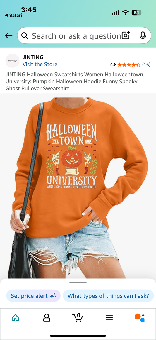 Halloween Sweatshirts Women Halloweentown University (Size Small and Large)