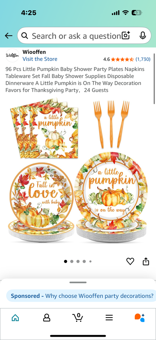 96 Pcs Little Pumpkin Baby Shower Party Plates Napkins Tableware Set Fall Baby Shower Supplies Disposable Dinnerware A Little Pumpkin is On The Way Decoration Favors for Thanksgiving Party，24 Guests